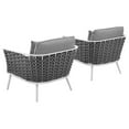 thumbnail image 4 of Modway Chaise de Patio en Aluminium et Tissu Stance en Blanc et Gris (Lot de 2), 4 of 7
