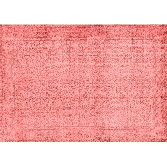 Ahgly Company Indoor Rectangle Abstract Red Contemporary Area Rugs, 3' x 5'