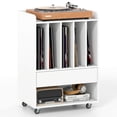 thumbnail image 1 of Costway Record Player Stand with Drawer & Record Holder,Lockable Wheels for Living Room White, 1 of 10