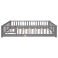thumbnail image 7 of Wood Full Size Montessori Bed Frame with Fence, Door and Support Slats, No Box Spring Needed, Gray, 7 of 7