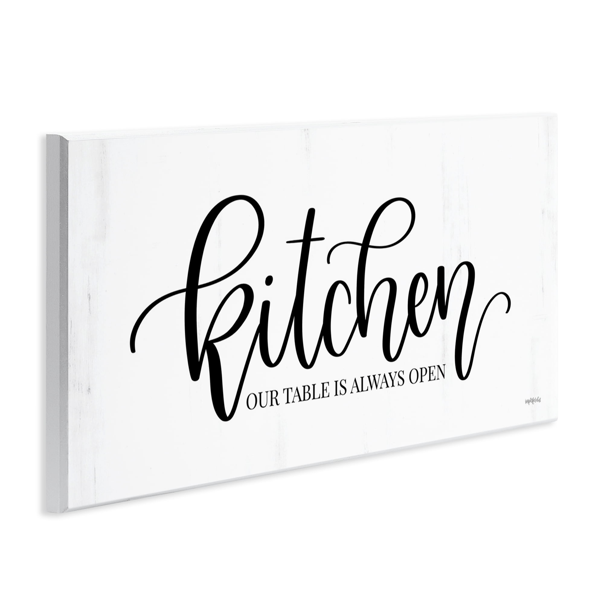 Stupell Industries Kitchen Always Open Typography Painting Unframed Art Print Wall Art, 17 x 7