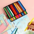 thumbnail image 1 of 1 Set Drawing Smoothly Comfortable Grip Crayon Wax Practical Dual-head Use Painting Crayon for Kids, 1 of 7