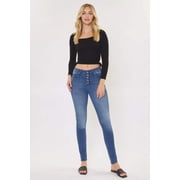 Kancan - Womens High Rise Curvy Button Fly Super Skinny Jeans - KC7114