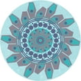 thumbnail image 1 of Ahgly Company Machine Washable Indoor Round Transitional Blue Koi Blue Area Rugs, 6' Round, 1 of 1