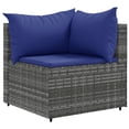 thumbnail image 2 of vidaXL 5 Piece Garden Lounge Set with Cushions Grey Poly Rattan, 2 of 5