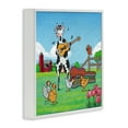 thumbnail image 3 of Stupell Industries Busking Cow with Audience Animals Painting White Framed Art Print Wall Art, 17 x 17, 3 of 8
