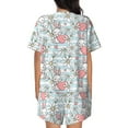 thumbnail image 3 of Bixox Women's Cute Rabbit And Heart Printed Pajama Set 2 Piece Lounge Set Top and Shorts Soft Pajamas, Shorts with Pockets, 3 of 7