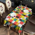 thumbnail image 2 of Rainbow Checkered Pattern Rectangle Tablecloth 60"x102",Waterproof Polyester Rectangle Table Cloth, Wipeable Spillproof Polyester Tablecloth for Dining, Camping, Indoor and Outdoor, 2 of 6