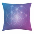 thumbnail image 1 of Sacred Geometrty Decor Throw Pillow Cushion Cover, Round Forms in Two Dimensional Space Axis Historical Artifact Image, Decorative Square Accent Pillow Case, 20 X 20 Inches, Blue Purple, by Ambesonne, 1 of 2