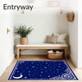 thumbnail image 3 of ODIKA 6'x9' Machine Washable Non-Slip Area Rug, Starry Night Celebration Jubilant Seasonal Welcome High Traffic Rug with Pad, Blue, 608563, 3 of 8