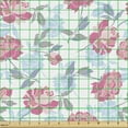 thumbnail image 2 of Ambesonne Floral Fabric by the Yard Upholstery, Romantic Style Flowers Art, 3 Yards, Pale Blue Multicolor, 2 of 5