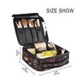 thumbnail image 3 of FORMRS Travel Makeup Bag Large Capacity Train Case Cosmetic Organizer with Adjustable Dividers, Black Floral Pattern, 3 of 8