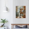 thumbnail image 4 of Creowell Eiffel Tower Wall Art Brown Paris Painting on Canvas Romantic Couple in New York Street Pictures Print Abstract Vintage Artwork Framed for Living Room Bedroom Decor 16x20 in/12x16 in, 4 of 5