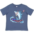 thumbnail image 3 of Inktastic Fourth of July Shark Surfing Boys or Girls Toddler T-Shirt, 3 of 5