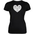 thumbnail image 1 of Halloween Heart Shaped Ghosts Black Juniors Soft T-Shirt, 1 of 1