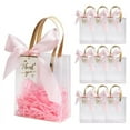 thumbnail image 2 of 10Sets Clear PVC Gift Bags with Ribbon Tag Raffia Grass Portable Tote Bag for Wedding Birthday Party Baby Shower Christmas Decor (apricot,20x15x7cm), 2 of 7