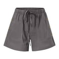 thumbnail image 6 of CheerKidz Shorts for Women Summer Trendy Casual Loose Lightweight Shorts Drawstring Elastic Waist Athletic Shorts with Pockets(Dark Gray,XL), 6 of 6