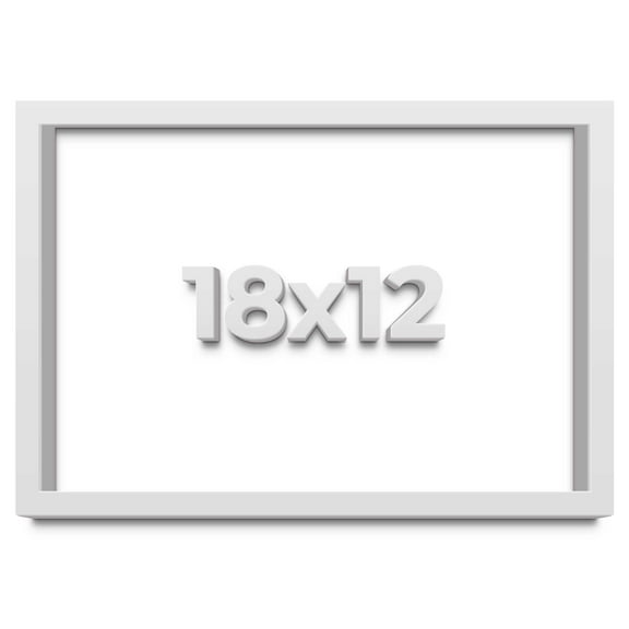 18x12 Shadow Box Frame White | 1 Inches Deep Real Wood Contemporary Shadowbox Display Frame | UV