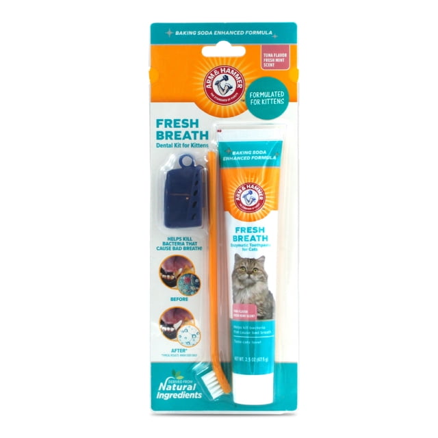 Arm & Hammer Kit Pasta Dental con Cepillo para Gato, Elimina Sarro y Mal Aliento, Sabor Atún, 3pzas Arm & Hammer FFP8608