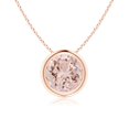 thumbnail image 1 of Angara Collier en Morganite Naturelle - Pendentif Solitaire Rond avec Lunette de 1,1 ct en Or Rose 14K pour Femmes, 1 of 8