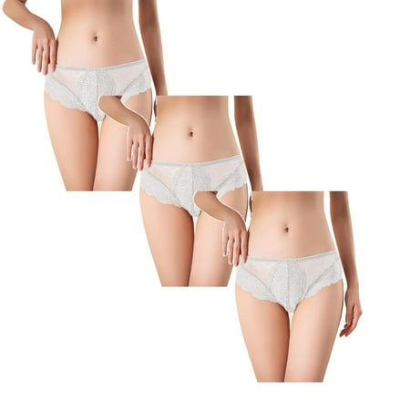 

Womens Underwear Brief Lace Breathable Hipster Stretch Seamless Panties3PC