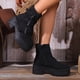 thumbnail image 4 of NECHOLOGY Botas Mujer Adulto Femenino Zapatos Botines mujer Botas de tacón grueso con cremallera lateral decorativa y hebilla de cinturón de Color sólido Retro a la moda para mujer (Black, 8), 4 of 6