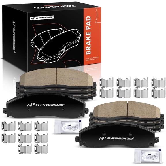 A-Premium Front and Rear Ceramic Brake Pads Set Compatible with Ford F-250 Super Duty 2013-2021, F-350 Super Duty 2013-2021, F-450 Super Duty 2013-2016, 8-Pack