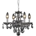 thumbnail image 1 of Elegant Lighting V7804D15SS-SS-RC 12 x 15 in. Rococo 4 light Silver Shade Pendant - Royal Cut Crystals, 1 of 1