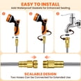 thumbnail image 3 of KOYMISKU Garden Hose 50FT, Stainless Steel Water Hoses with 10-Mode Nozzle Sprayer, Tangle Free Water Pipe for Yard Outdoor, 3 of 8