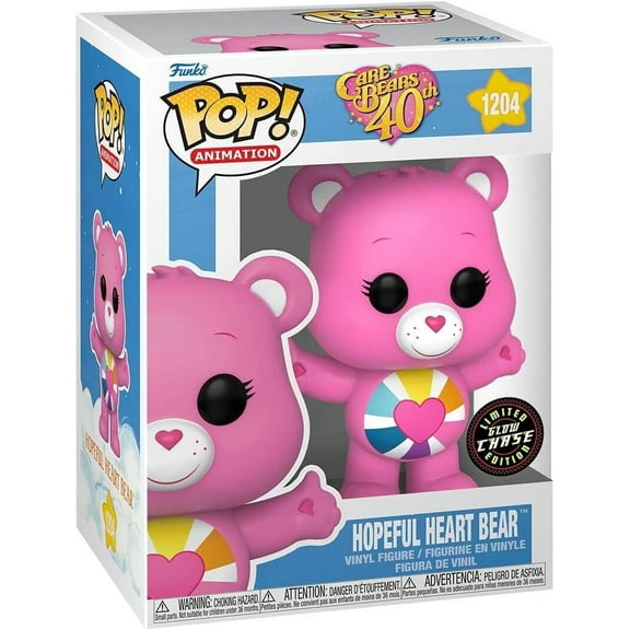 Funko Pop CHASE Care Bears Hopeful Heart Bear #1204 Figure w/ Protector