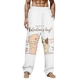 thumbnail image 1 of WEAIXIMIUNG Mens Sweatpants with Pockets Open Bottom Men Spring Summer Valentines Day Print Pajama Pants Long Pants Casual Pants, 1 of 5