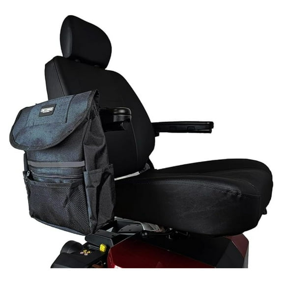 Large Armrest Storage Bag for Mobility Scooters & Powerchairs. Easy Seat Arm Mount.