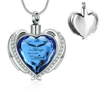 Cremation Jewelry for Ashes Pendant - Crystal Heart Urn Necklace with Mini Keepsake Urn Memorial Ash Jewelry