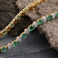 thumbnail image 5 of Real Emerald Gemstone Bracelet SI/HI Diamond 18k White Gold Fine Jewelry, 5 of 5