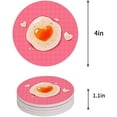 thumbnail image 1 of FMSHPON Love Heart Egg on Pink Lattice Set of 6 Round Coaster for Drinks, Absorbent Ceramic Stone Coasters Cup Mat with Cork Base for Home Kitchen Room Coffee Table Bar Decor, 1 of 6