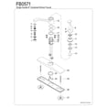 thumbnail image 4 of Kingston FB0571 Columbia One-Handle 3-Hole 8" Centerset Kitchen Faucet in Polished Chrome, 4 of 5