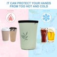 thumbnail image 4 of Set of 3 Packs Reusable Hot And Iced Coffee Cup Sleeve Neoprene Tumbler Sleeve Sage Green Leave(16,24,32oz), 4 of 8