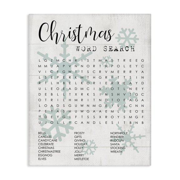 Stupell Industries Farmhouse Winter Holiday Word Search Activity Canvas Art, 24 x 30, by Lil' Rue