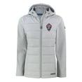 thumbnail image 2 of Women's-Cutter & Buck  Gray Colorado Rapids Evoke Hybrid Eco Softshell Recycled Full Zip Hooded Jacket, 2 of 3