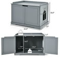 thumbnail image 2 of Gymax Cat Litter Box Wooden Enclosure Pet House Washroom Storage Bench Grey, 2 of 9