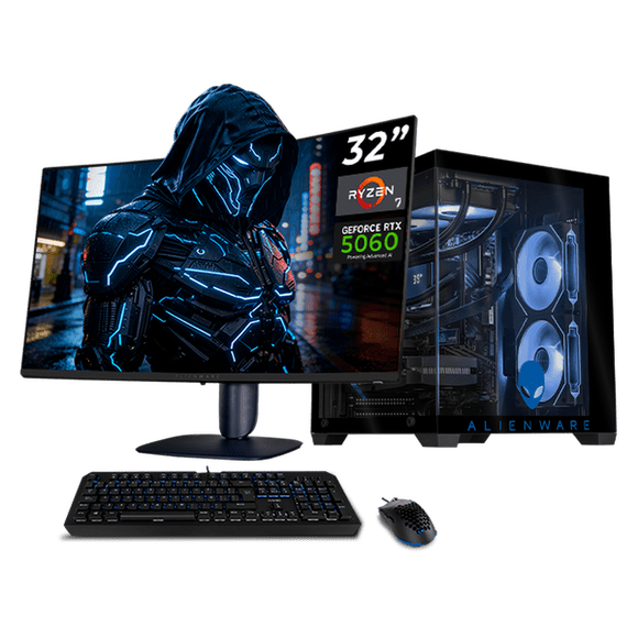 PC Gamer Completa Xtreme PC Gaming ALIENWARE NVIDIA GeForce RTX 5060 AMD Ryzen 7 5700X 32GB SSD 1TB Monitor 32 180Hz Sistema Liquido WIFI gaming 1080p, estudios y multitarea