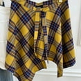 thumbnail image 6 of Aellinatey Asymmetrical Faux Shirt Hem Tie Up Cover Up Plaids Apron Wrap Skirt for Women, 6 of 21