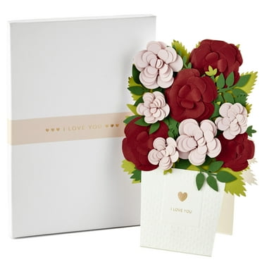 Hallmark Signature Paper Craft Flowers Displayable Bouquet Anniversary Card or Love Card (I Love You)