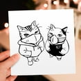 thumbnail image 7 of 3drose, Cool Cats Drawing Wearing Face Masks Image Covid 19, 3dramm, 6 Greeting Cards with Envelopes, 7 of 7