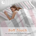 thumbnail image 4 of 3 Piece Pink Grey Striped Duvet Cover Set Twin Size,Microfiber Comforter/Quilt Cover with Corner Ties and 2 Pillowcases,Geometric Vertical Stripes Minimalist All Season Bedding with Zipper Closure, 4 of 8