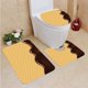 thumbnail image 1 of Juego de alfombras de baño de 3 piezas ABPHQTO Oblea de chocolate derretido Alfombra de baño Alfombra de contorno y tapa de inodoro, 1 of 2