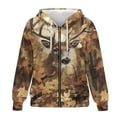 thumbnail image 4 of Uorisanigo Hunting Deer Camo Forest Womens Zip Up Hoodies Slight Stretch Drop Shoulder Oversized Long Sleeve Zip Hoodies Size 3XL Loose Comfortable Fall Fashion Sweatshirt, 4 of 7