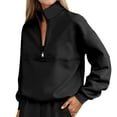 thumbnail image 2 of Fall Sweatshirts for Women 2025 Long Sleeve Half Zipper Stand Collar Plain Oversized Sweatshirt Pullover Tops, 2 of 6