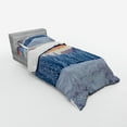 thumbnail image 3 of Ambesonne Nature Bedding Set 4 Pcs, Winter Snowy Forest Sky, Queen, Sky Blue Salmon, 3 of 3