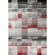 Meridian Red Rectangles Rug